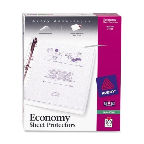 Avery Consumer Products Sheet Protectors,Economy Weight,11"x8-1/2",100/PK,Semi-clear