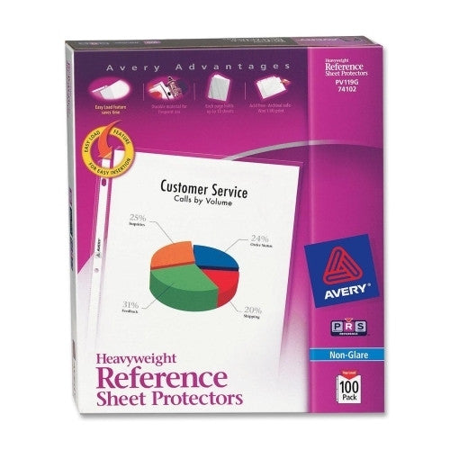 Avery Consumer Products Sheet Protectors, Heavyweight, Nonglare, 100/BX, Clear