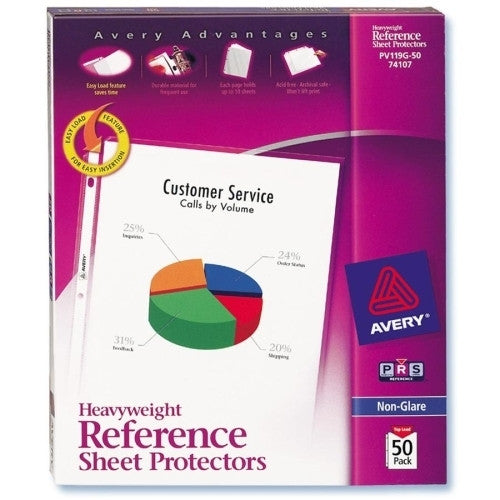 Avery Consumer Products Sheet Protectors, Heavyweight, Nonglare, 50/BX, Clear