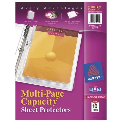 Avery Consumer Products Sheet Protectors, Top Load, 11"x8-1/2", 10/PK, Diamond Clear