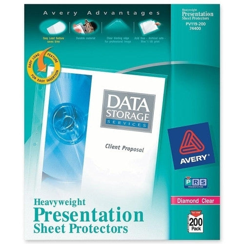 Avery Consumer Products Sheet Protector, Heavyweight, 11"x8-1/2", 200/BX, Clear