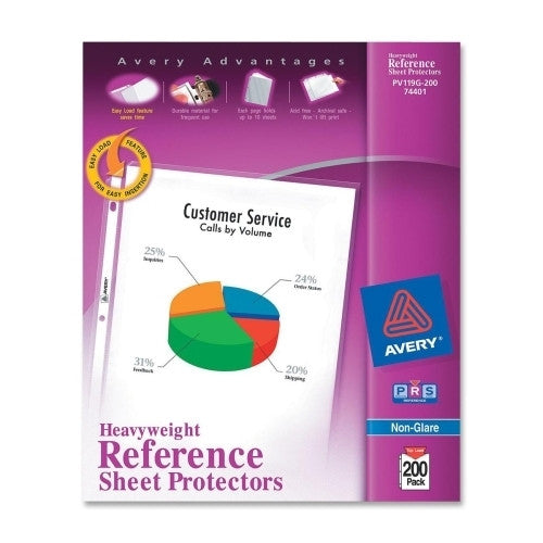 Avery Consumer Products Sheet Protectors, Heavyweight, Nonglare, 200/BX, Clear