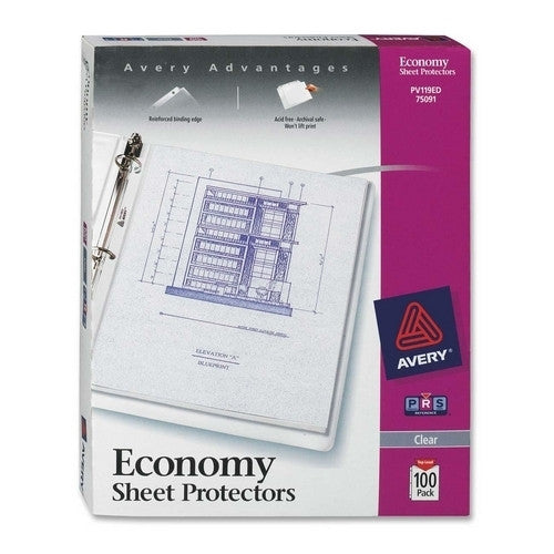 Avery Consumer Products Sheet Protector, Economy Weight, 11"x8-1/2", 100/BX, Clear