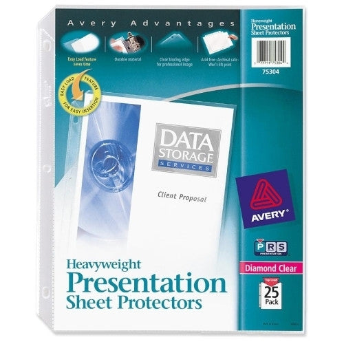 Avery Consumer Products Sheet Protector, Heavyweight, 8-1/2"x11", 25/BX, Clear