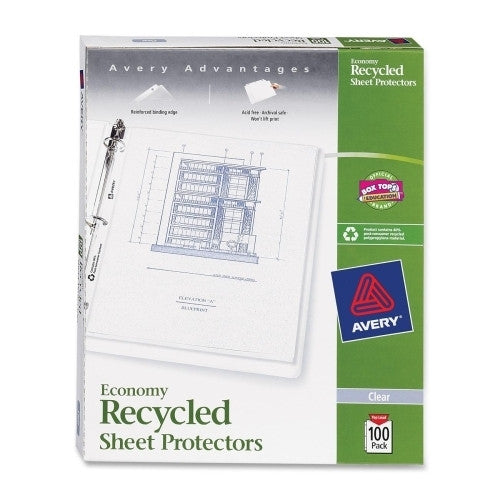 Avery Consumer Products Sheet Protector, Economy Wgt, 11"x8-1/2", 100/BX, Semi-Clear