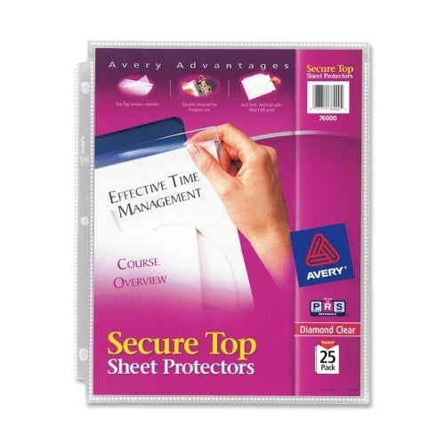 Avery Consumer Products Secure Top Sheet Protectors,Super Hvywt,25/PK,Diamond Clear