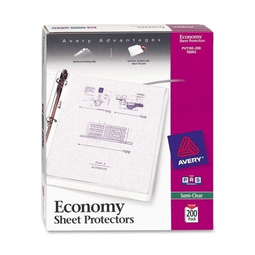 Avery Consumer Products Top Insert Sheet Protectors,Economy Weight,200/PK,Semi Clear