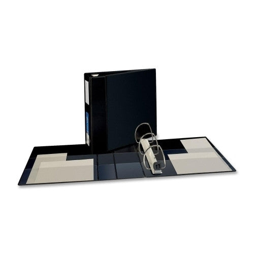 Avery Consumer Products 3-Ring EZD Binder w/Label Holder, 4"Cap, 11"x8-1/2", Black