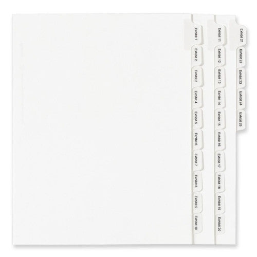 Avery Consumer Products Index Divider, Exhibit 1-25, Side Tab, 25/PK, White