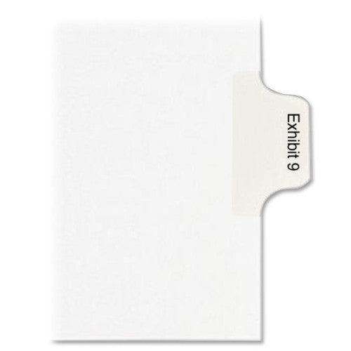 Avery Consumer Products Index Divider, Exhibit 9, Side Tab, 25/PK, White