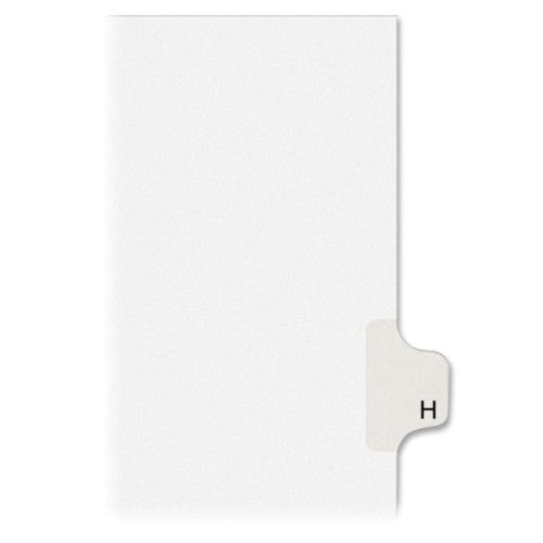 Avery Consumer Products Alphabetical Divider, "H", Side Tab, 8-1/2"x11", 25PK, White