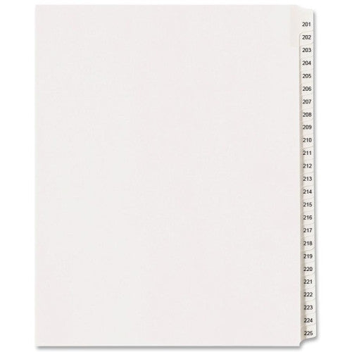 Avery Consumer Products Collated Dividers, 201-225, Side Tab, 11"x8-1/2", 25/Set, WE