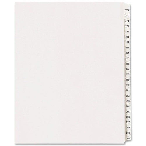 Avery Consumer Products Collated Dividers, 276-300, Side Tab, 11"x8-1/2", 25/Set, WE