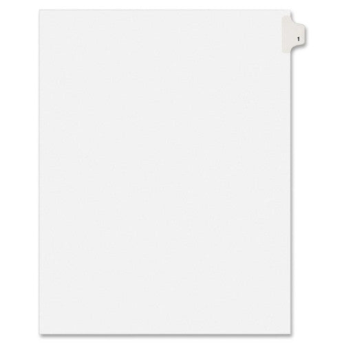 Avery Consumer Products Legal Index, Side Tab 1, 8-1/2"x11", 25/PK, 1/25 Cut