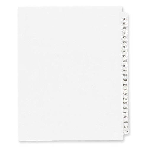 Avery Consumer Products Index Dividers, 551-575, Side Tab, 8-1/2"x11", 25/Set, WE