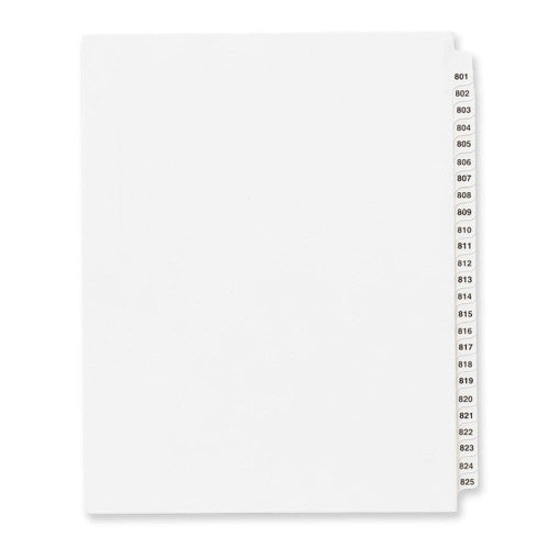 Avery Consumer Products Index Dividers, 801-825, Side Tab, 8-1/2"x11", 25/Set, WE