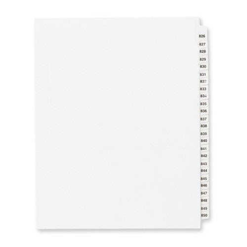 Avery Consumer Products Index Dividers, 826-850, Side Tab, 8-1/2"x11", 25/Set, WE