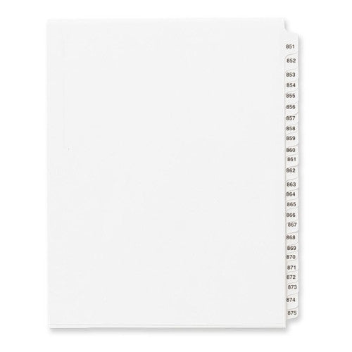 Avery Consumer Products Index Dividers, 851-875, Side Tab, 8-1/2"x11", 25/Set, WE