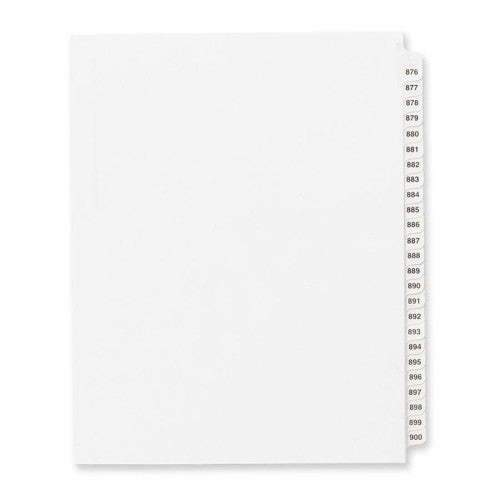 Avery Consumer Products Index Dividers, 876-900, Side Tab, 8-1/2"x11", 25/Set, WE