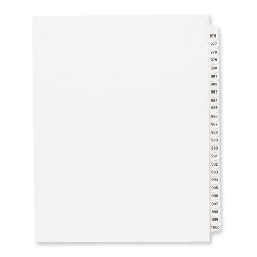 Avery Consumer Products Index Dividers, 976-1000, Side Tab, 8-1/2"x11", 25/Set,WE