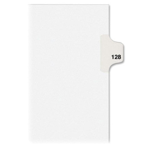 Avery Consumer Products Dividers, "128", Side Tab, 8-1/2"x11", 25/PK, White