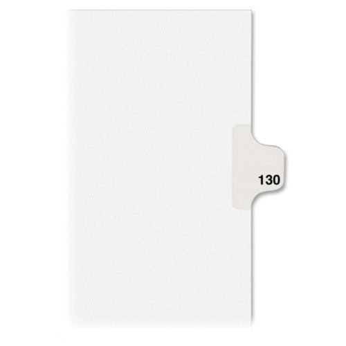 Avery Consumer Products Dividers, "130", Side Tab, 8-1/2"x11", 25/PK, White