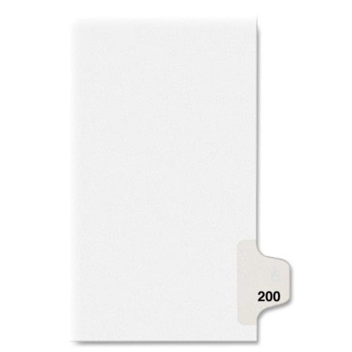 Avery Consumer Products Dividers, "200", Side Tab, 8-1/2"x11", 25/PK, White