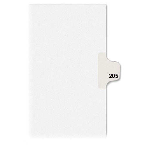 Avery Consumer Products Dividers, "205", Side Tab, 8-1/2"x11", 25/PK, White