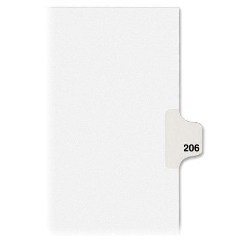 Avery Consumer Products Dividers, "206", Side Tab, 8-1/2"x11", 25/PK, White