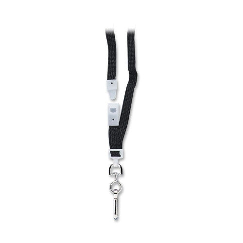 Baumgartens Breakaway Lanyard, with Hook, 36" L, 12/BX, Black