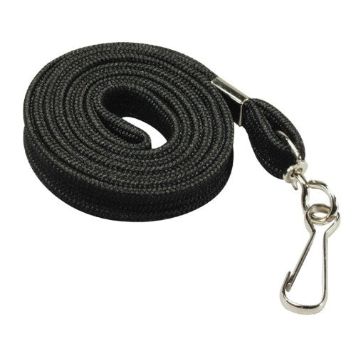 Baumgartens Flat Lanyard, With Hook, 36" L, 100/BX, Black