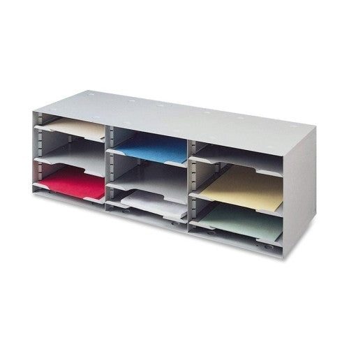 Buddy Products 12 Compartment Organizer, 32-1/2"x11-1/2"x10-1/4", Platinum