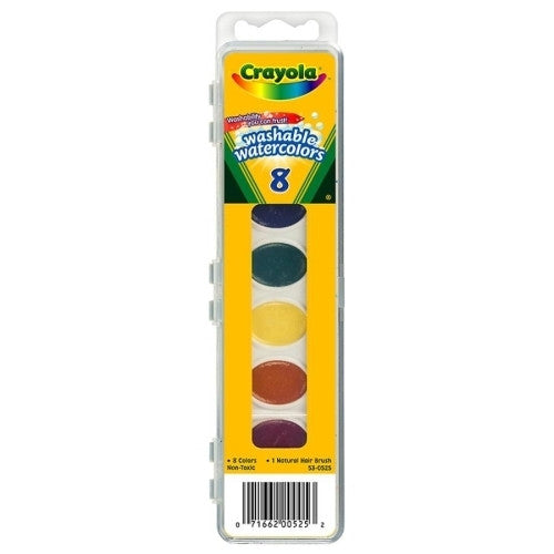 Crayola Washable Watercolor Set, Nontoxic, 8-Count, Assorted