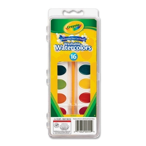 Crayola Watercolors,Washable,Plastic Handle Brush,16/ST, Ast