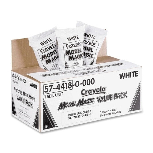 Crayola Model Magic Clay, Value Pack ,12-8 oz. Packs, White