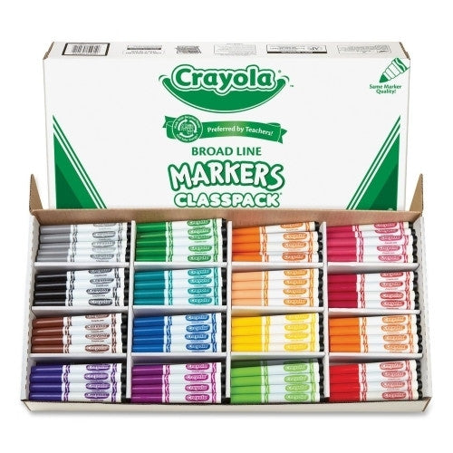 Crayola Markers Classpack, Non-Washable, 256/BX, Asst