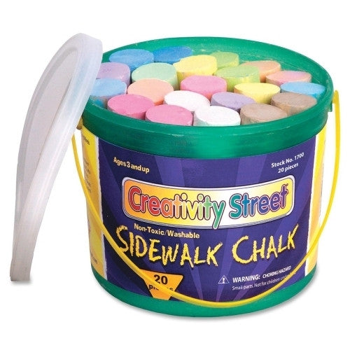 Chenille Kraft Company Sidewalk Chalk, Washable/Nontoxic, 20 Pc, 4"x1", Assorted