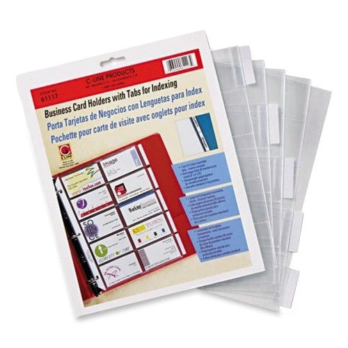 C-Line Products, Inc. Business Card Refills,w/Tabs,100 Card Cap,11"x8-1/2",5/PK,CL