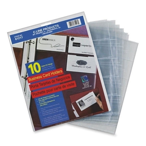 C-Line Products, Inc. Business Card Refills,200 Card Cap,11"x8,10/PK,CL