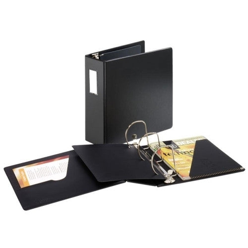 Cardinal Brands, Inc D Ring Binder W/Label Holder, 4" Cap, 11"x8-1/2", Black