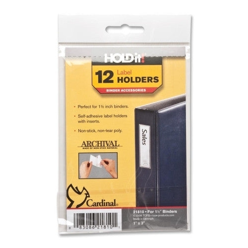 Cardinal Brands, Inc Label Holder, 1"x3", 12/PK, Clear