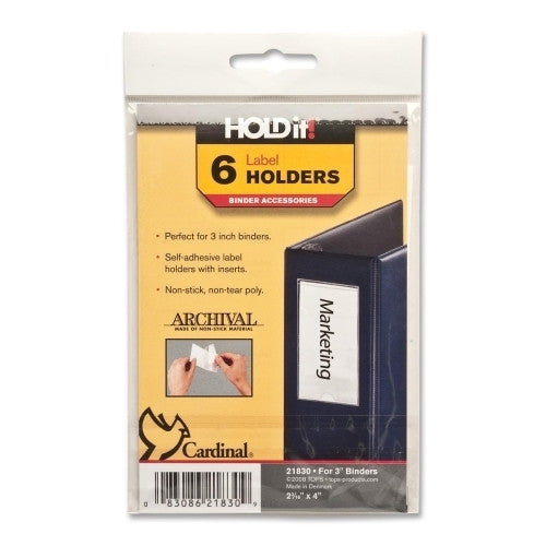 Cardinal Brands, Inc Label Holder, 2-3/16"x4", 6/PK, Clear