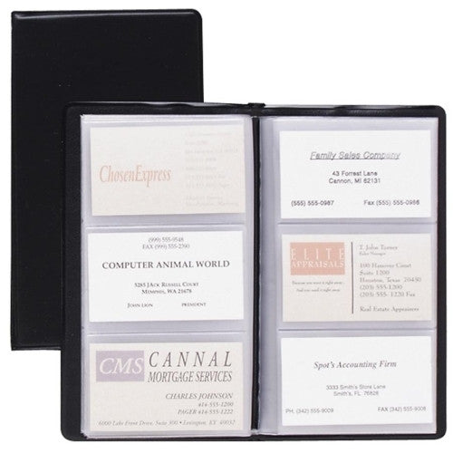 Cardinal Brands, Inc Card Holder,Business,72-Card Cap,7-3/4"x4-3/8",Vinyl,Black