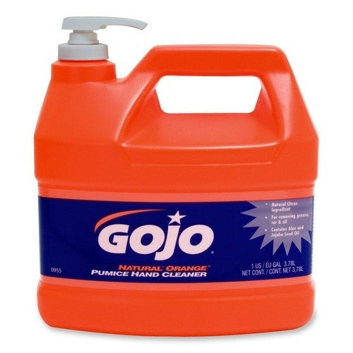 GOJO Industries Hand Cleaner,Orange Pumice,w/Baby Oil,1 Gal,Citrus