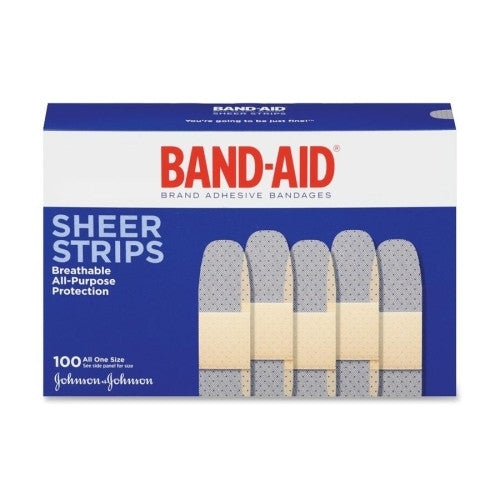 Johnson & Johnson Band-Aid, Brand Adhesive Bandages, 3/4", 100/BX