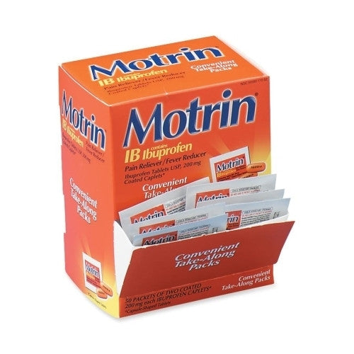 McNeil Industries IB Motrin, Pain Reliever, 2/PK, 50 PK/BX