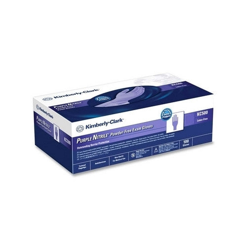 Kimberly-Clark Powder-Free Exam Gloves, Non-Latex, X-Small, 100/BX, Purple