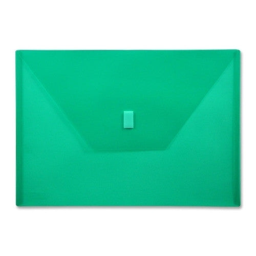 Lion Office Products Poly Envelope,Hook and Loop Closure,13"x9-3/8",./Green