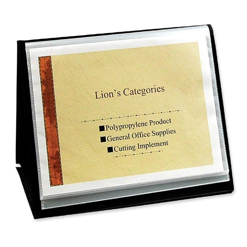 Lion Office Products Flip-N-Tell Horizontal Easel, 11"x8-1/2", Black