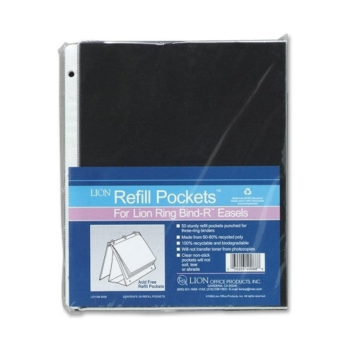 Lion Office Products Refill Pages For Easel Binder, 11"x8-1/2", 50/BX, Clear